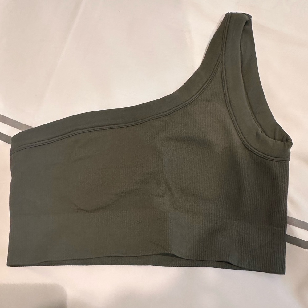 DSG Olive Green One-Shoulder Sports bra